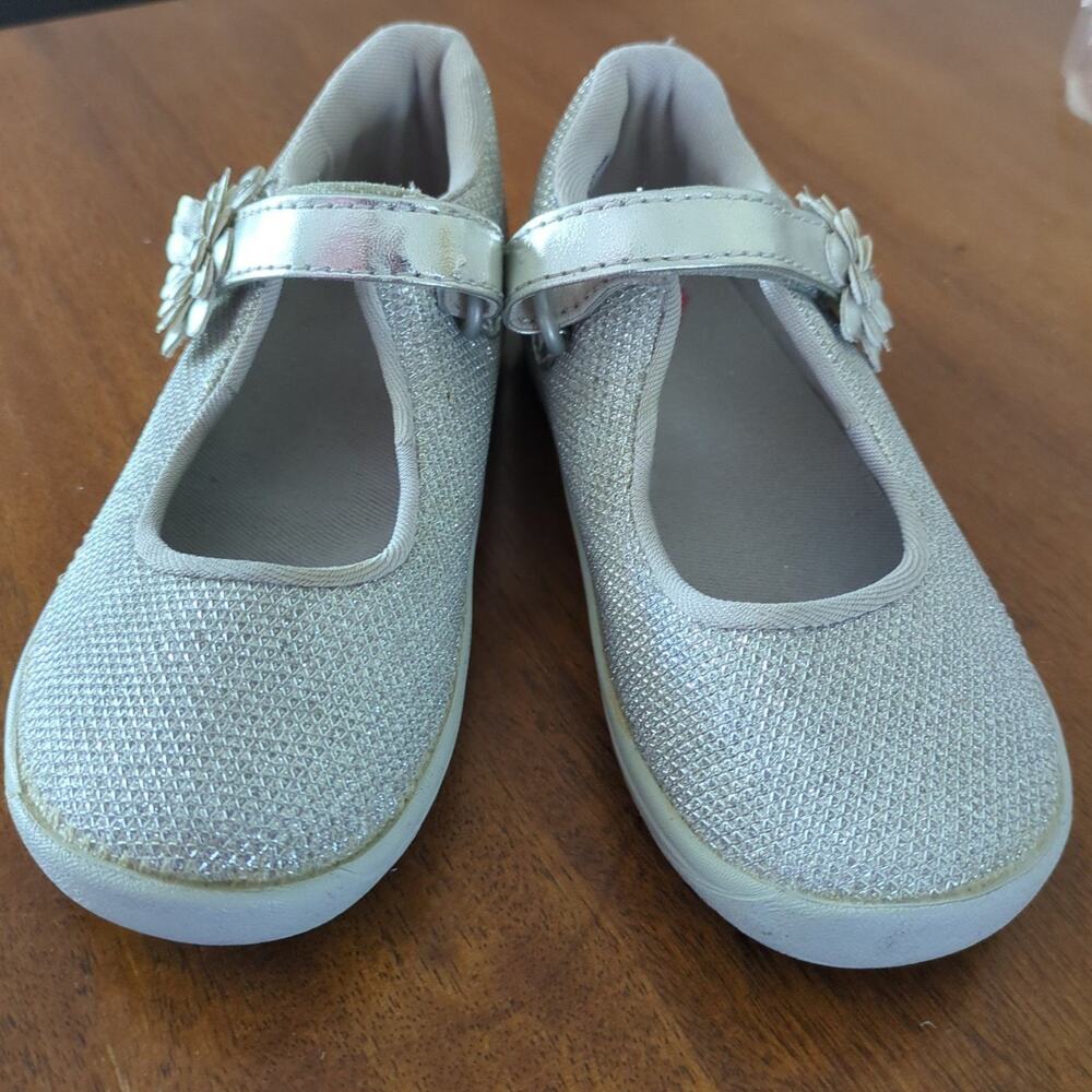 Stride Rite Toddler Girls Haylie Silver Mary Jane Shoes Size 10.5 - Picture 4 of 11